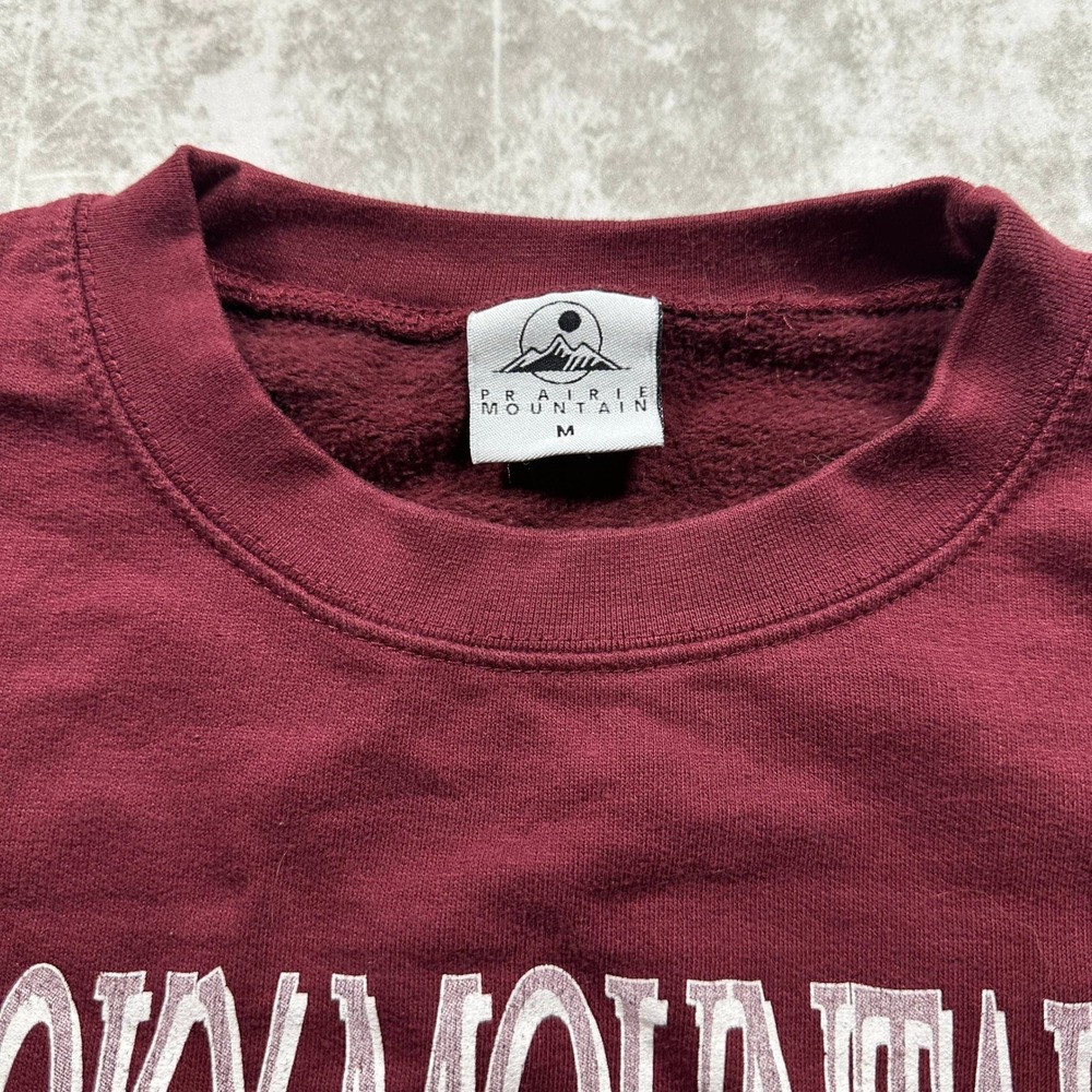 Prairie Mountain Sweatshirt Unisex Medium Maroon Smoky Mountains Tennessee - Picture 3 of 8